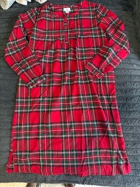 Unbranded Red Plaid Long-Sleeve Nightgown - Women's Sleepwear
